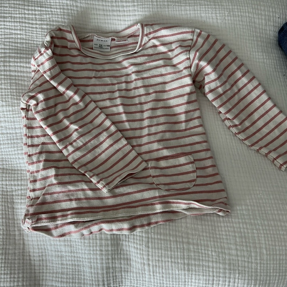 Pink and white striped top